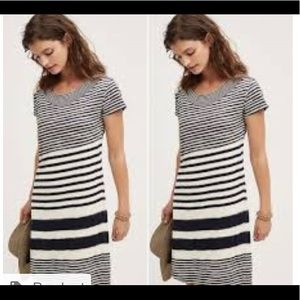 Anthropologie Maeve cream/black sweater dress